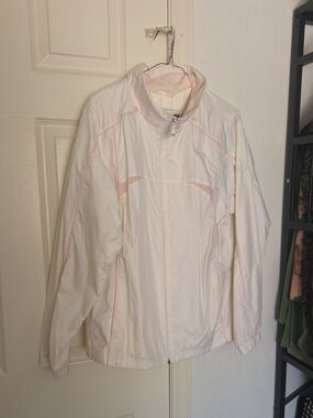 Weather Tamer Lightweight White & Pink Jacket. Large